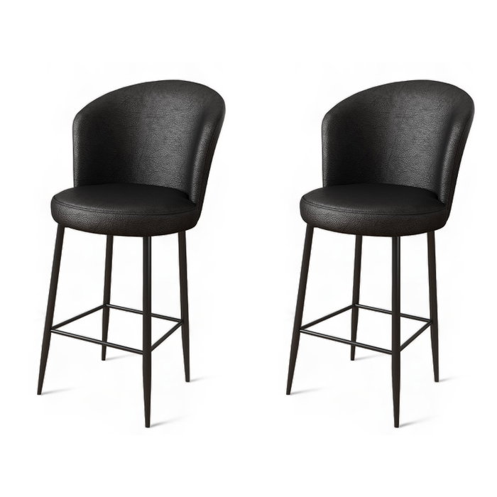 Hanah Home Uras - Juego de 2 Taburetes de Bar Negros Hanah Home Uras - Juego de 2 Taburetes de Bar Negros
